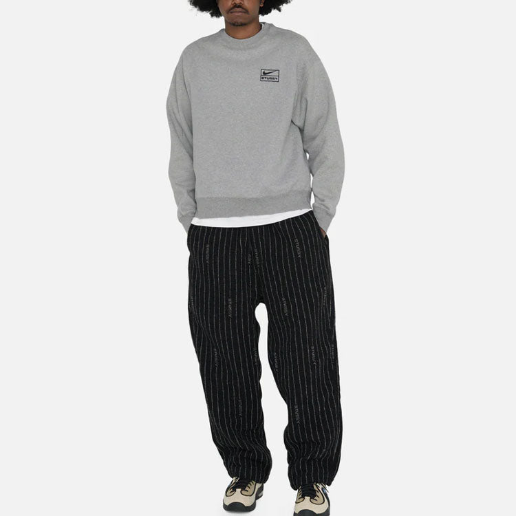 Nike x Stussy Crew Fleece Hoodies Asia Sizing 'Grey' DO9338-063