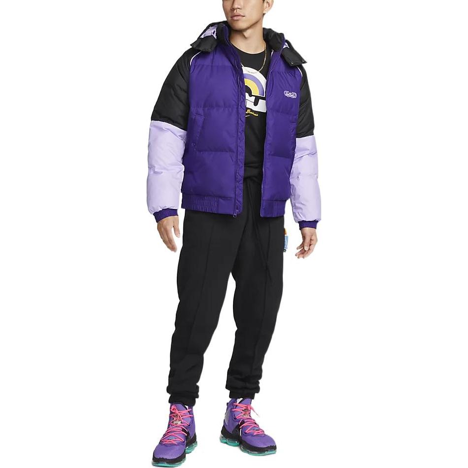Nike LeBron color block puffer jacket 'Purple' DQ6141-547