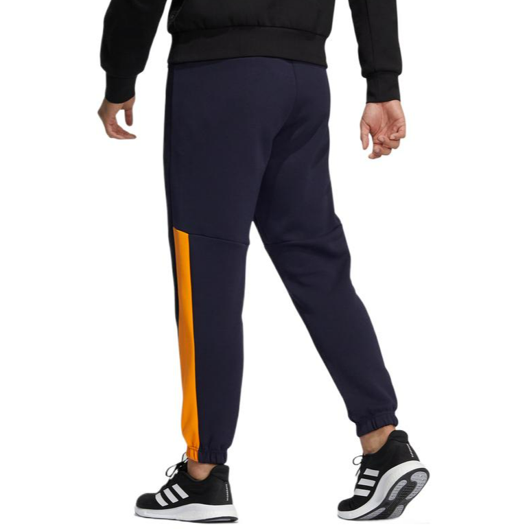 Men's adidas Printing Stripe Drawstring Zipper Side Bundle Feet Sports Pants/Trousers/Joggers Blue HE7463