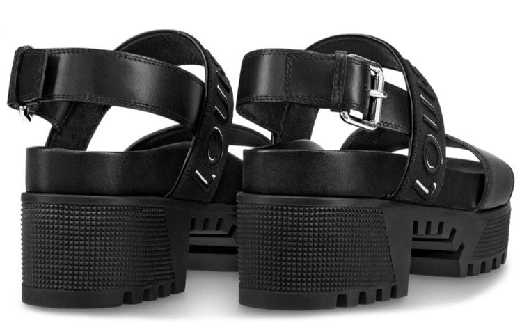 (WMNS) LOUIS VUITTON LAUREATE platform sandals 'Black' 1A4X2M