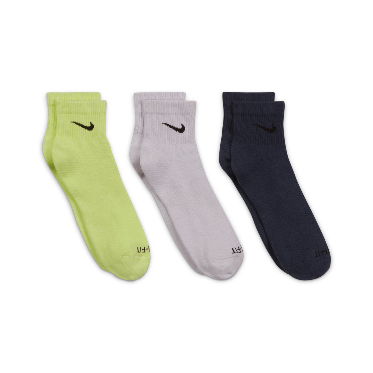 Nike Plus Lightweight Ankle Socks Unisex 3Pairs Yellow/Gray/Navy SX6893-913