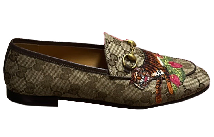 (WMNS) Gucci Embroidered Round Toe Loafer 'Beige' 687584-KY980-9763