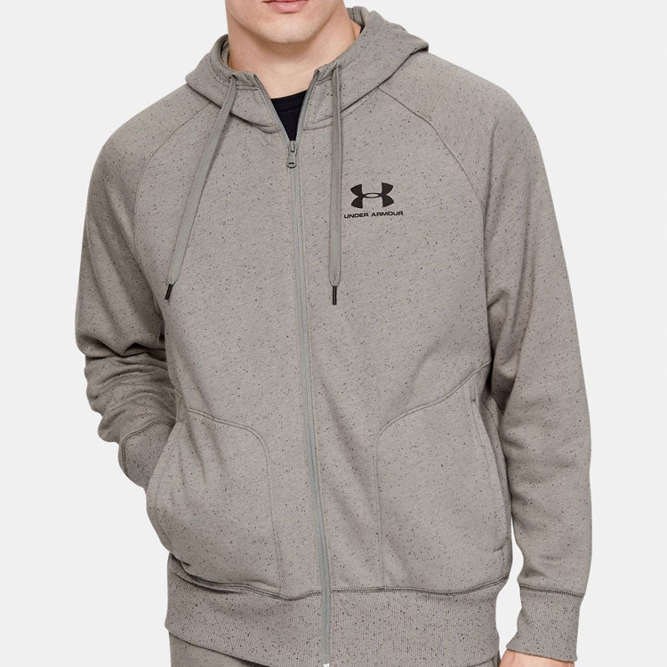 Men's Under Armour UA Fleece Training Sports Jacket Green 1355630-388