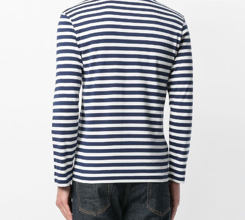 COMME des GARCONS PLAY Small Logo Stripe Long Sleeves Tee 'Blue White AZ-T210-051-1