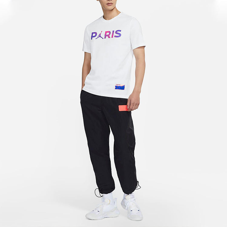 Air Jordan Paris Saint-Germain Casual Sports Round Neck Short Sleeve White CZ0802-100