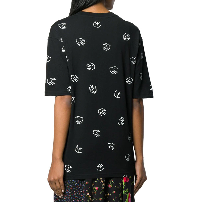 McQ Alexander McQueen Printing Round Neck Short Sleeve Black 494256-RNJ54-1000