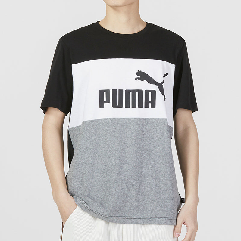PUMA Ess Colorblock Logo Tee 'Grey' 677859-01