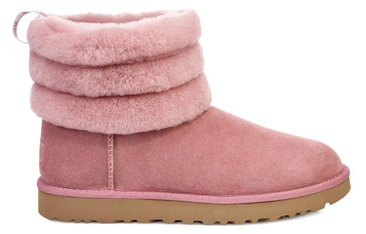 (WMNS) UGG Classic Mini Fluff Quilted Boot 'Pink Red' 1098533-PDW