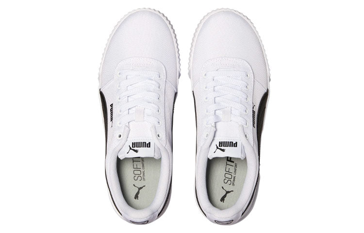 (WMNS) PUMA Carina Canvas Leisure Board Shoes White/Black 368669-01