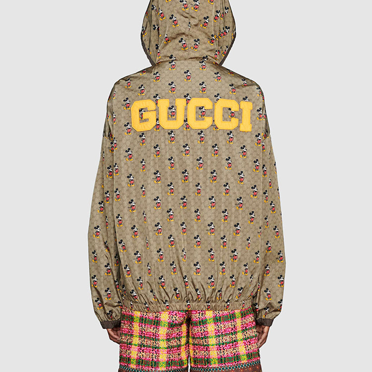 (WMNS) Gucci x Disney Mickey Printed Nylon Jacket For Dark-Curry 605445-XJB9M-2100