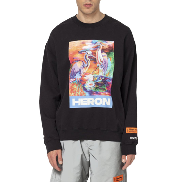 Men's HERON PRESTON Printing Pullover Black HMBA007S208960211088