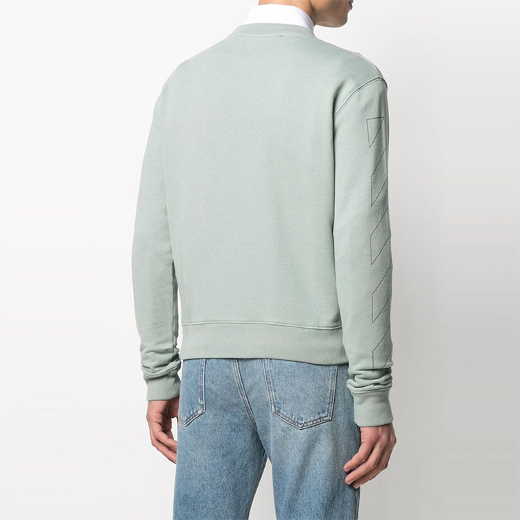 Off-White Logo Crewneck Sweatshirt 'Jadeite/Black' OMBA025R21FLE0025010