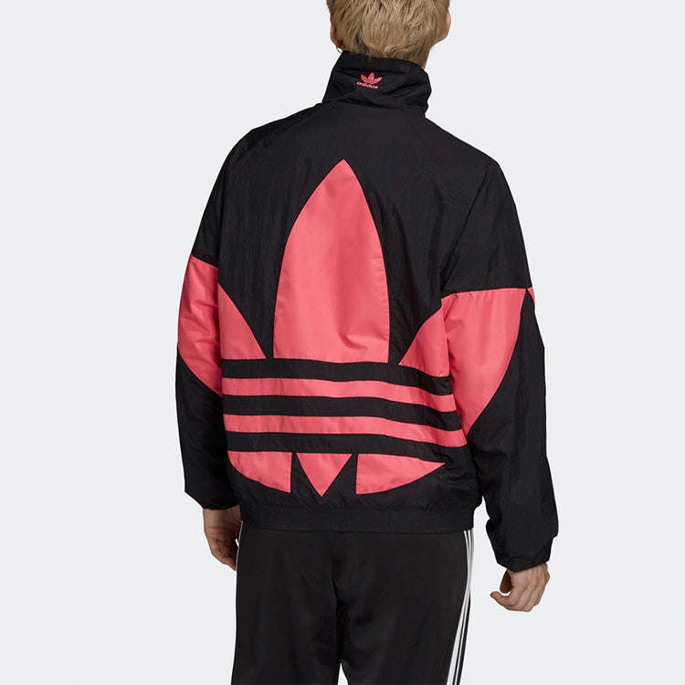 adidas originals Stand Collar Sports Jacket Black Pink GJ0611