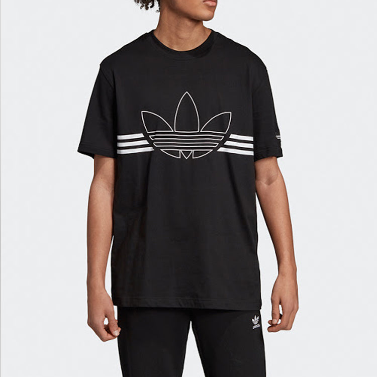 adidas originals Outline Chest Logo Short Sleeve Black ED4698