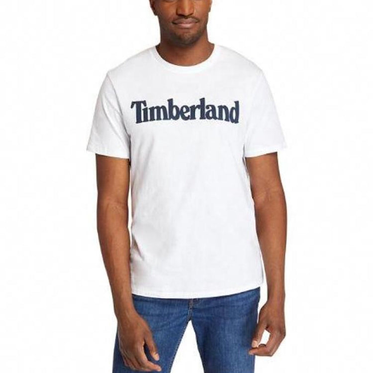 Men's Timberland Logo Printing Short Sleeve White A1NAIH79