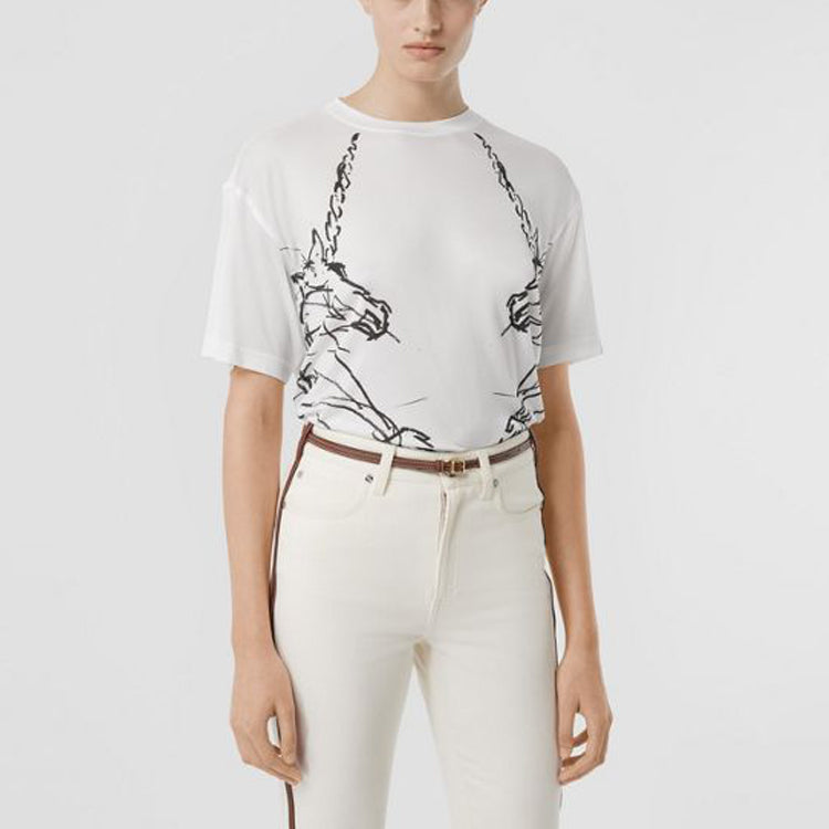 Burberry SS21 Printing Round-neck Tee White 80161361