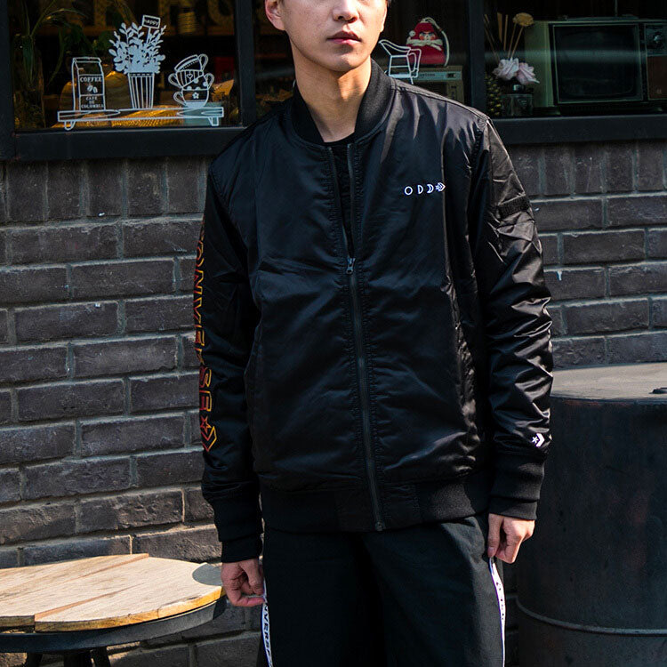 Converse Casual Sports Stand Collar Baseball Jacket Asia Sizing 'Black' 10007769-A01