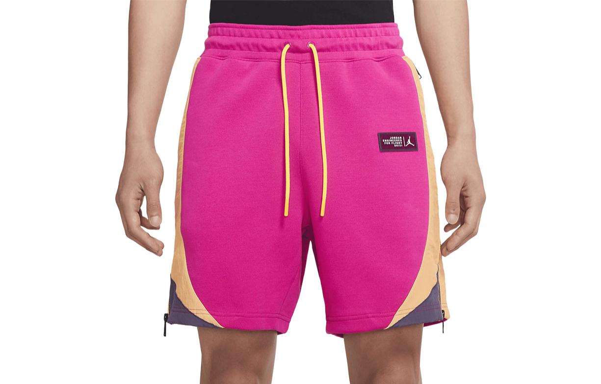 Men's Air Jordan Side Zipper Logo Label Lacing Straight Shorts Pink CZ4823-615