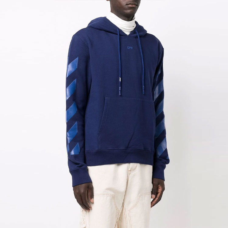 Men's Off-White FW21 Arrow Pattern Printing Loose Fit Blue OMBB034F21FLE0044545