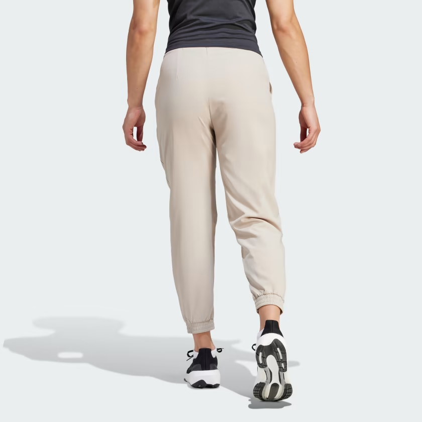 (WMNS) adidas Logo Aeroready Train Essentials Minimal Branding Woven Pants 'beige' IJ5924