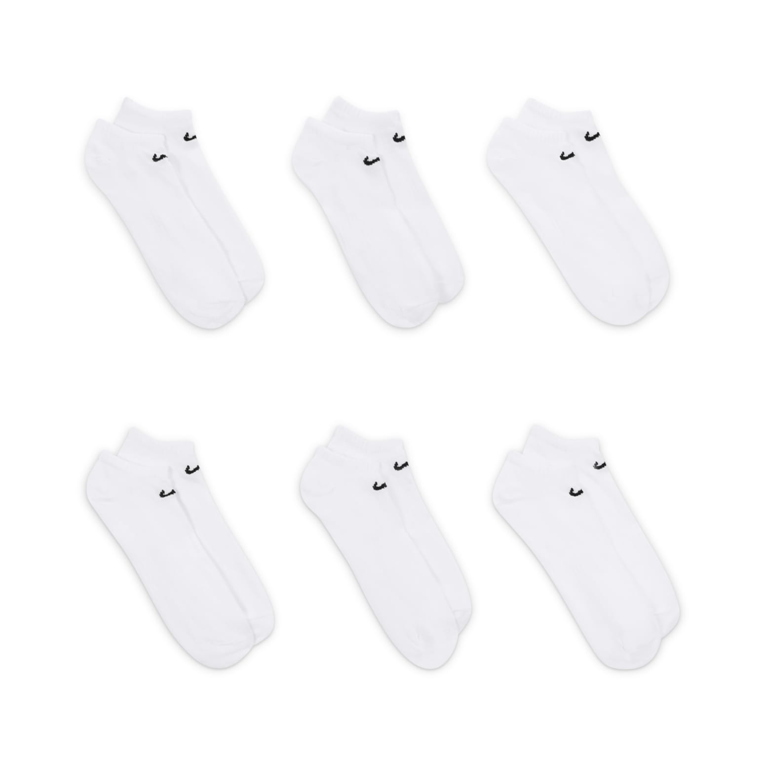 Nike Breathable Training Sports Socks Couple Style 6 White SX7679-100