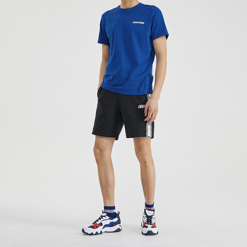 Skechers Knit Printing Short Sleeve Blue T-Shirt L220U067-0022