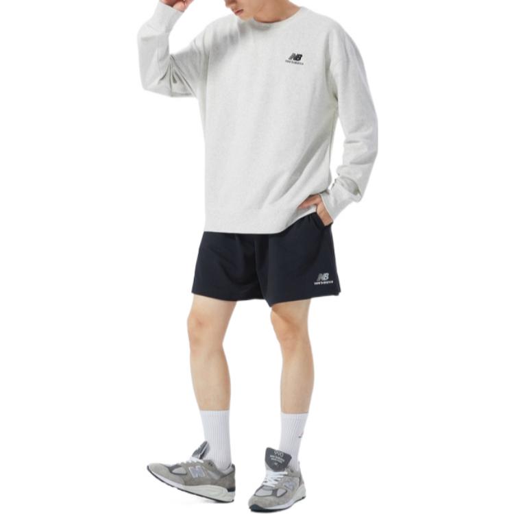 New Balance Embroidered Logo Sports Round Neck Pullover Light Grey UT21501-SAH
