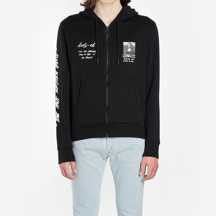 Off-White SS19 Zipper Mens Logo Mona Lisa Sweater OMBE001S190030051020