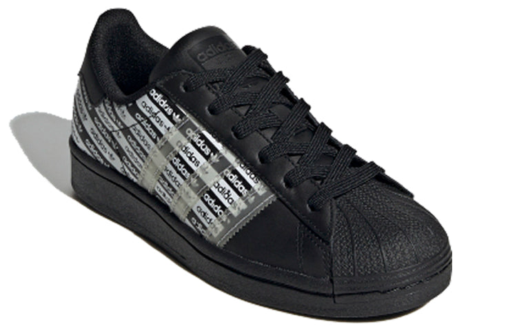 (GS) adidas originals Superstar J 'Black White' FV3762