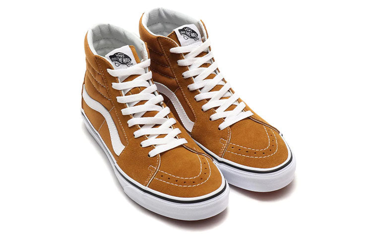 Vans SK8-HI Breathable Wear-Resistant Non-Slip Retro High Top Casual Skate Shoes Unisex Brown VN0A38GEUKT