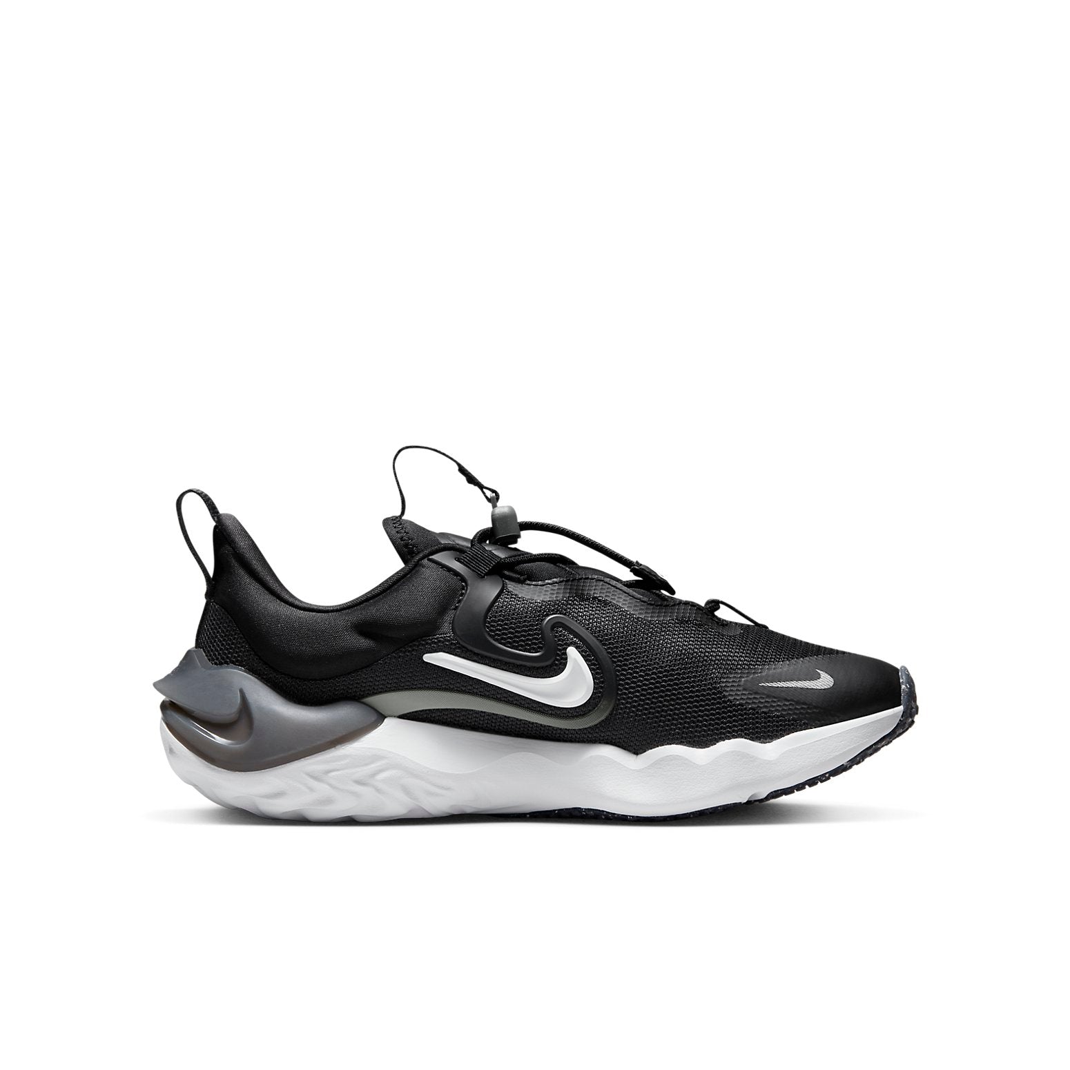 (GS) Nike Run Flow Running Shoes 'Black Iron Grey White' DR0472-001