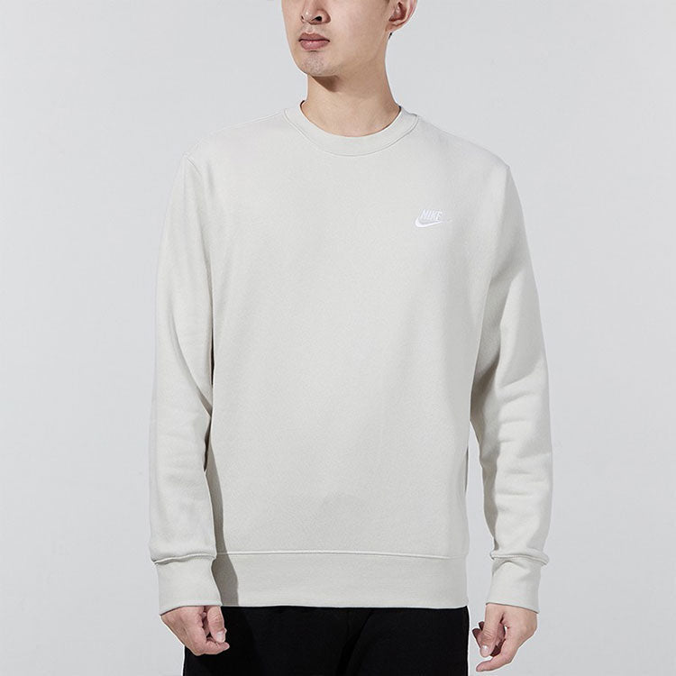 Men's Nike Logo Casual Sports Round Neck Pullover Beige BV2663-072