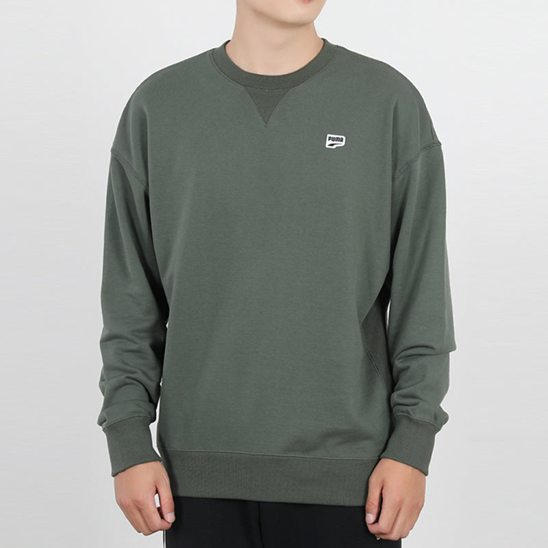 PUMA Downtown Crewneck Sweatshirt 'Green White' 599173-64