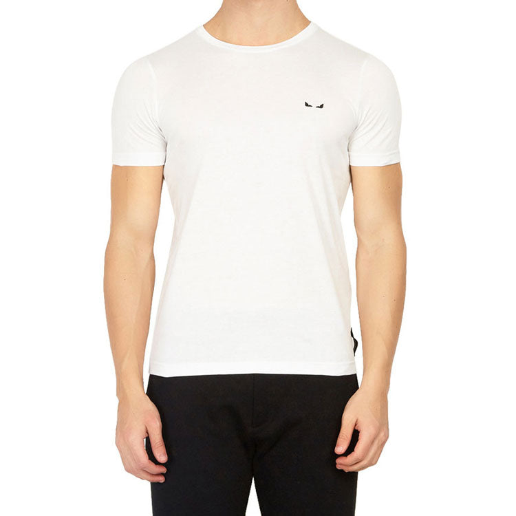 Men's FENDI Round Neck Pattern Short Sleeve White FY0938A4SDF0QA0