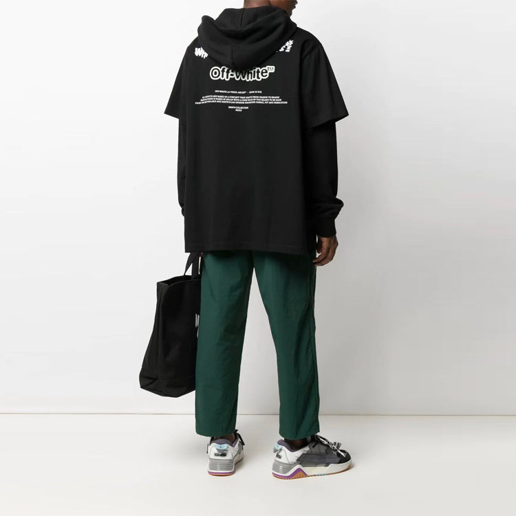 Off-White SS21 Alphabet Printing Sleeve Loose Fit Black OMBB051S21FLE0031001