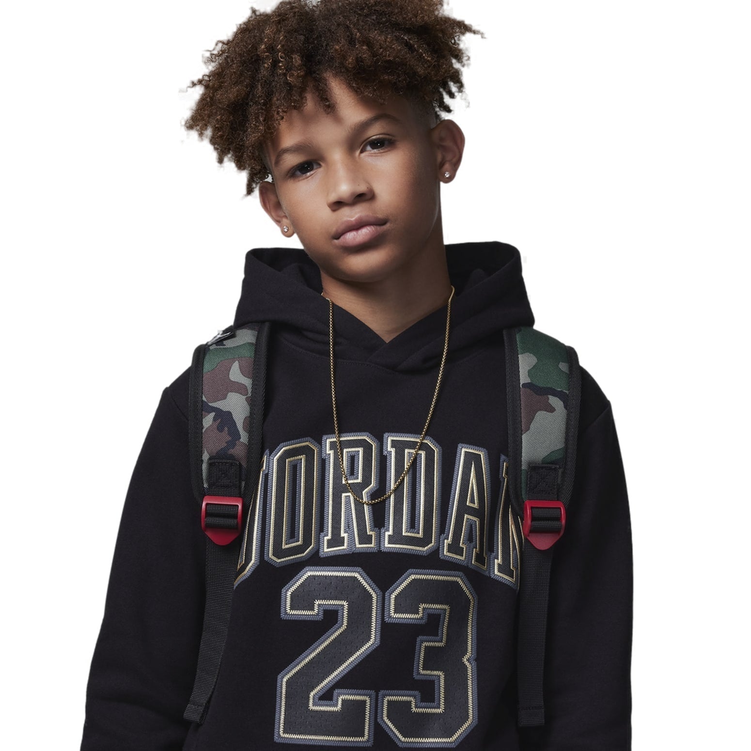 (GS) Air Jordan Fleece Pullover Hoodie 'Black Gold' FV3203-011