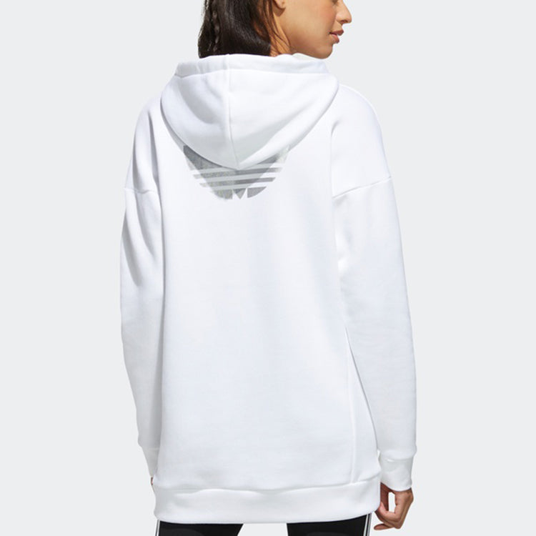 (WMNS) adidas Trefoil Hoodie 'White Silver' GH7775