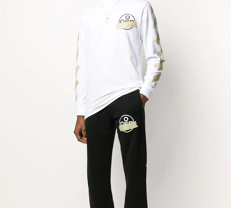 Off-White SS20 Tape Arrows Printing Long Sleeve Men White OMAB001R201850020148