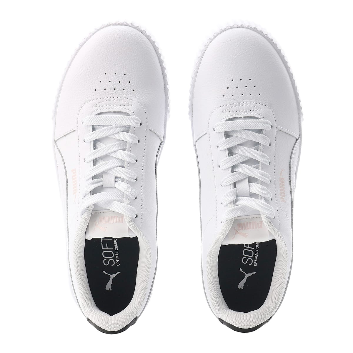 (WMNS) PUMA Carina Leather 'White Black Rosewater' 370325-23