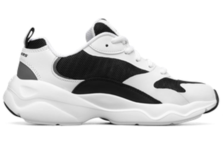(WMNS) Skechers D'Lites Low-Top Daddy Shoes Black/White 88888415-WBK