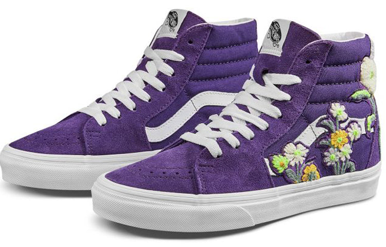 Vans SK8-HI Floral Boucle Sneaker In Violet Indigo/ True White VN0A4BV6TS8