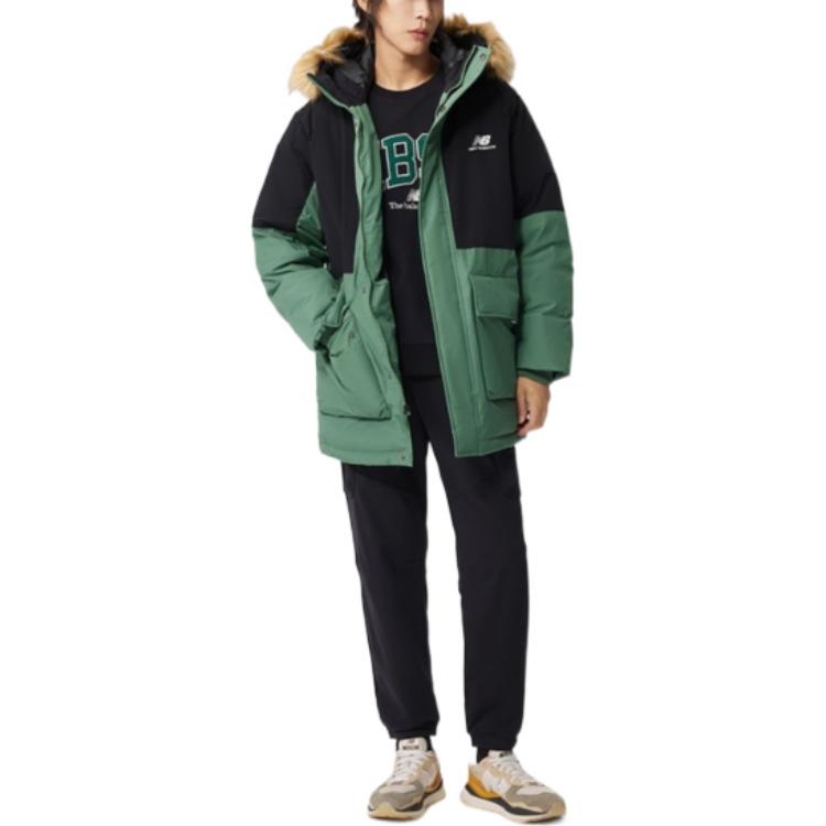 New Balance Color Block Down Jacket Asia Sizing 'Green Black' AMJ23355-JD