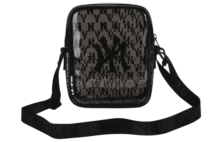 MLB Monogram Series NY New York Yankees PVC Messenger Bag Black 32BGDB011-50L