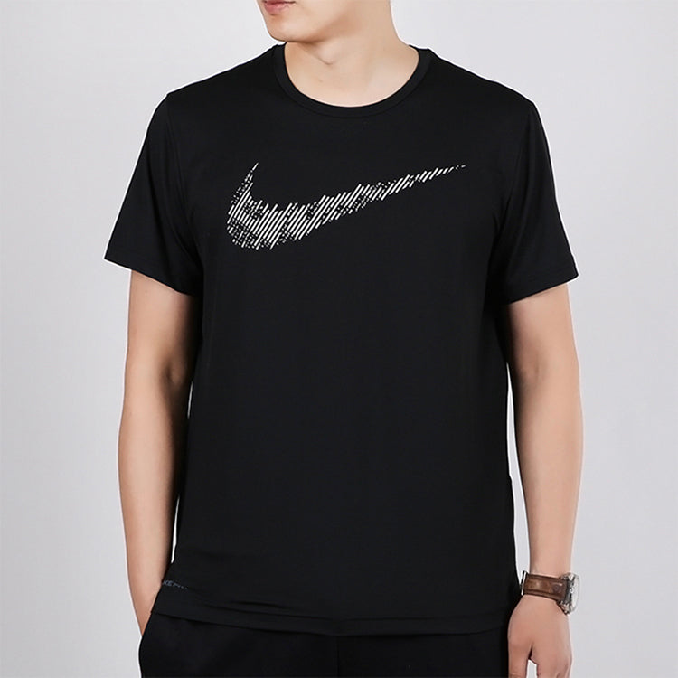 Nike Dri-Fit Printing Training Tops Short Sleeve Black CJ4634-010