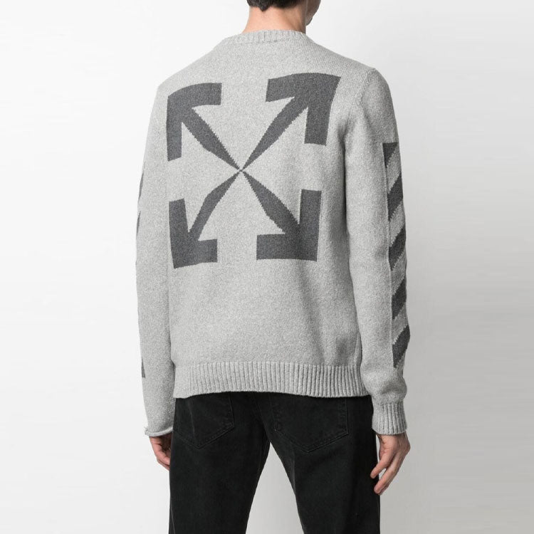 Off-White SS21 Arrows Stripe Knit Version Gray OMHE023S21KNI0010807