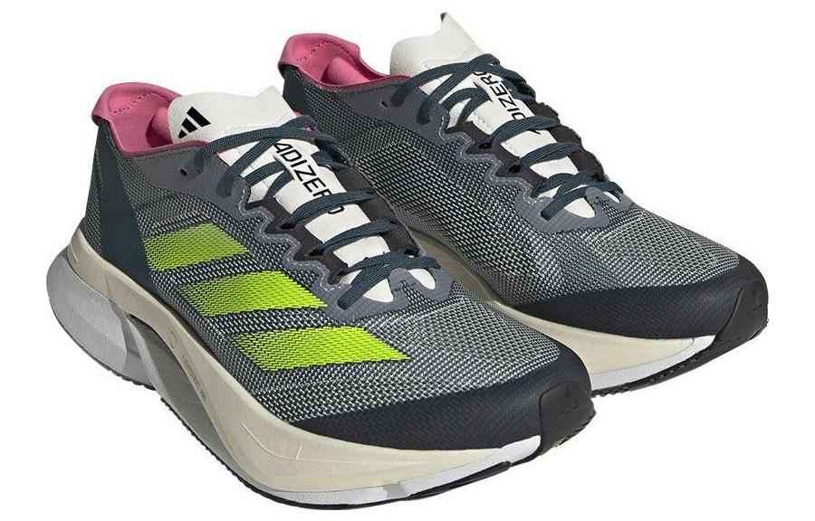 (WMNS) adidas Adizero Boston 12 'Arctic Night Lucid Lemon' ID6898