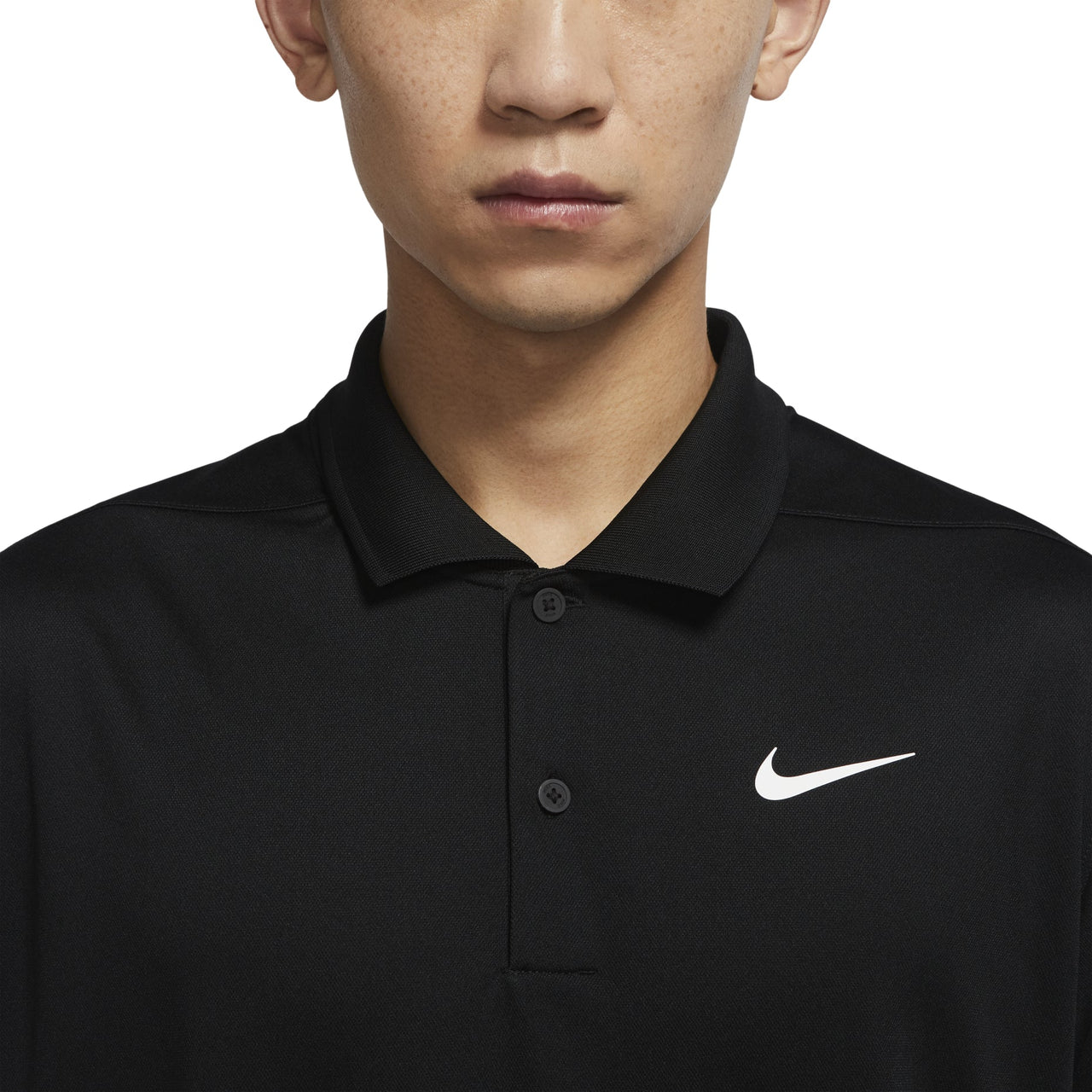 Nike Dri-FIT Victory Solid Color Logo Printing Quick Dry Breathable Short Sleeve Polo Shirt Black DH0823-010
