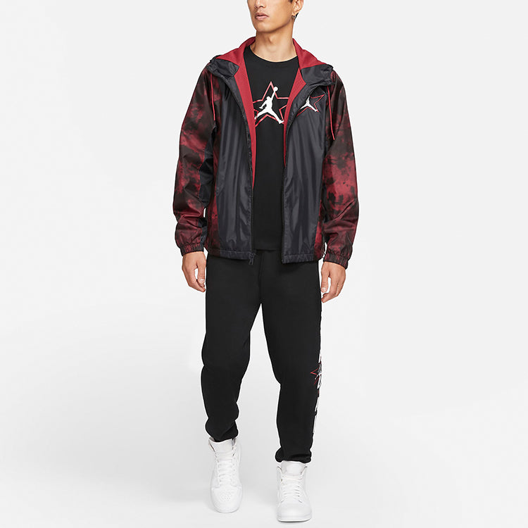 Men's Jordan Legacy AJ6 Lightweight Hooded Woven Jacket Gym Red DD5234-010