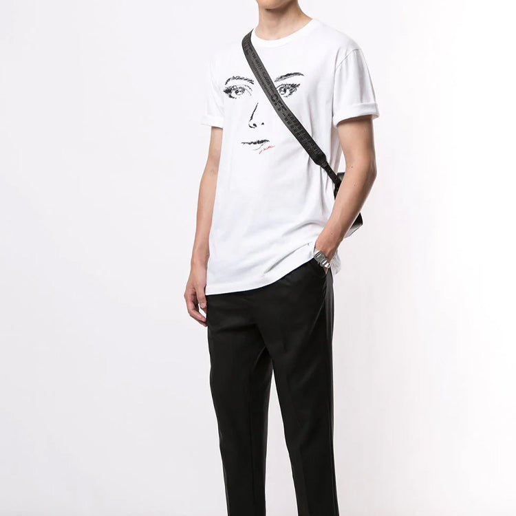 Off-White Sketch Printing Short Sleeve White Unisex OMAA027E20JER0170110