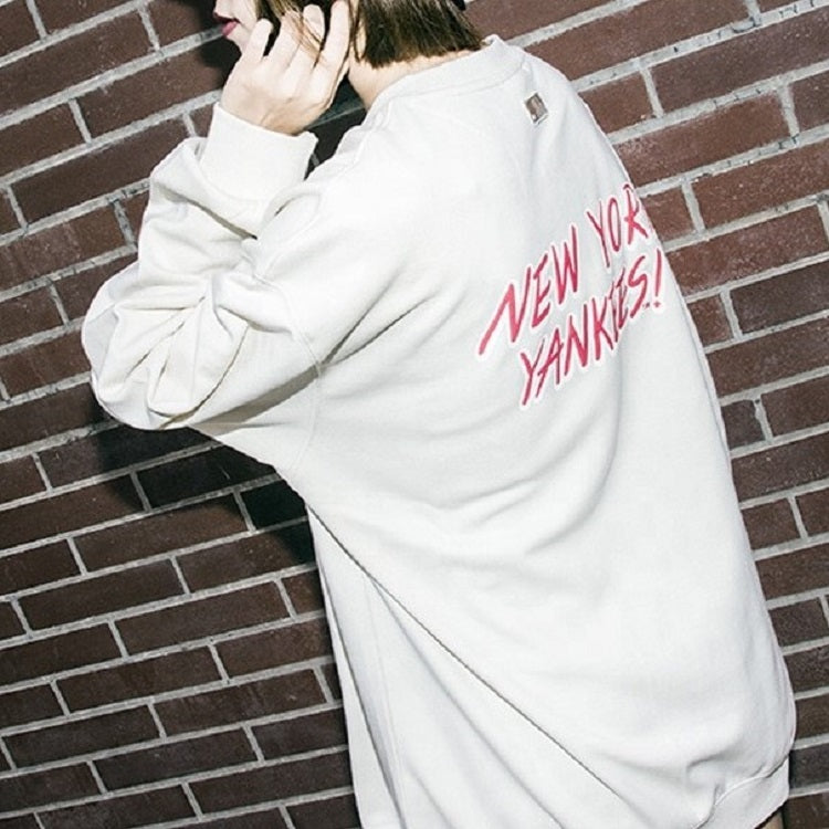 MLB New York Yankees Long-Sleeve Logo Printing Pullover Fleece Unisex White 31MT04941-50I